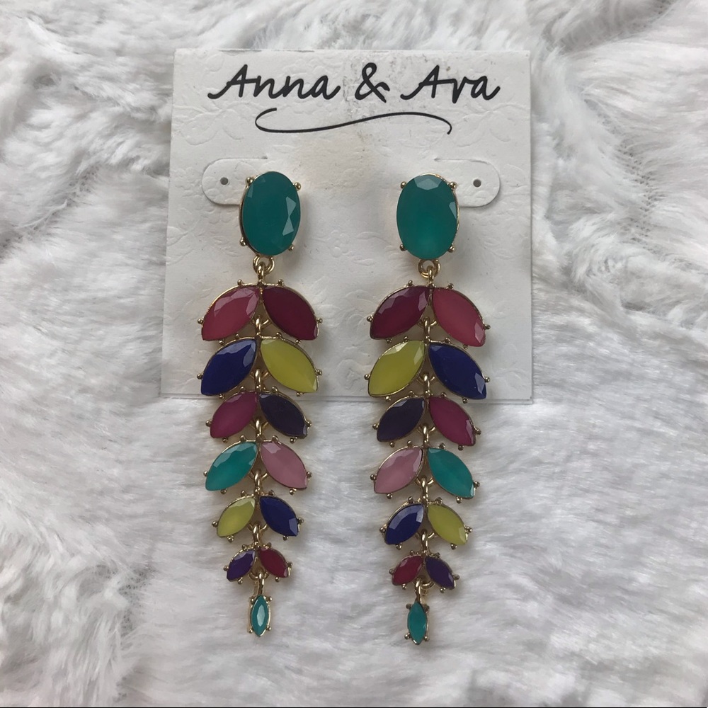 Anna & Ava Colorful Gem Drop Earrings•NWT